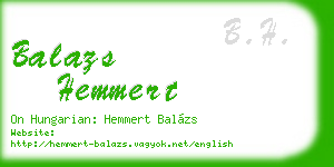 balazs hemmert business card
