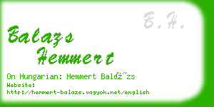 balazs hemmert business card